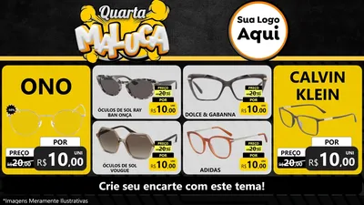 Modelo de TV para TV Horizontal com o tema Quarta Maluca para Óticas