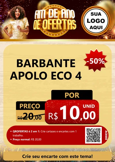 Modelo de Cartaz para Cartaz A4 Vertical com o tema Fim de Ano de Ofertas para Armarinho e Aviamentos