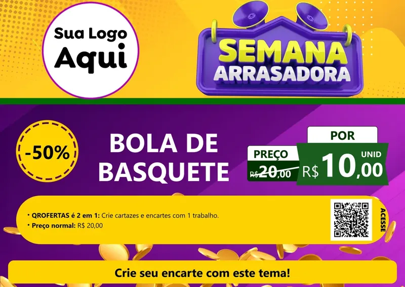 Modelo de Cartaz para Cartaz A4 Horizontal com o tema Semana Arrasadora para Artigos Esportivos