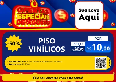 Modelo de Cartaz para Cartaz A4 Horizontal com o tema Ofertas Especiais de Agosto para Material para Construção