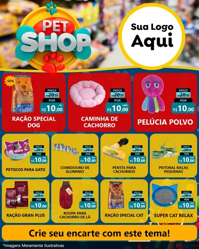 Modelo de Rede Social para Feed Instagram com o tema Pet Shop para Pet Shop