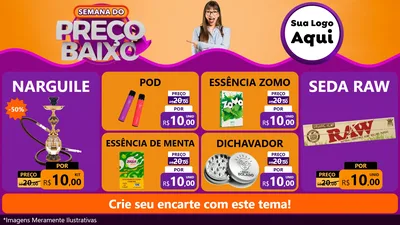 Modelo de TV para TV Horizontal com o tema Semana do Preço Baixo para Tabacaria