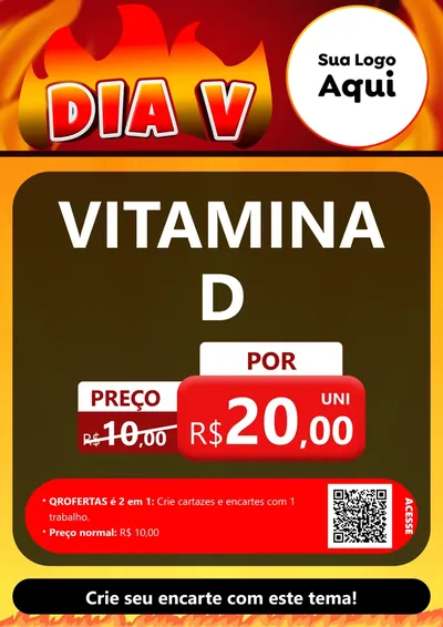 Modelo de Cartaz para Cartaz A4 Vertical com o tema Dia V para Farmácia