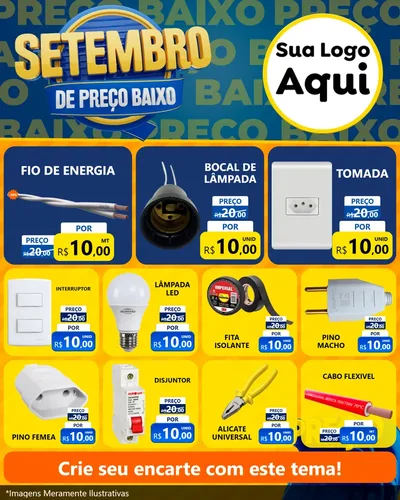 Modelo de Rede Social para Feed Instagram com o tema Setembro De Preço Baixo para Materiais Elétricos