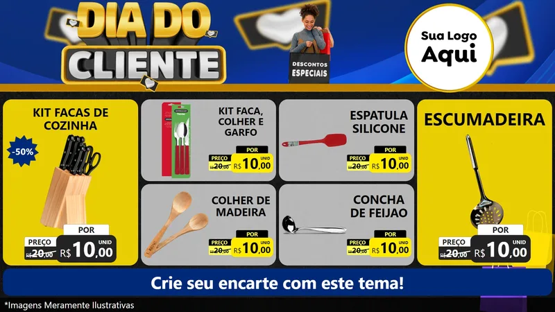 Modelo de TV para TV Horizontal com o tema Dia Do Cliente para Utilidades Domésticas