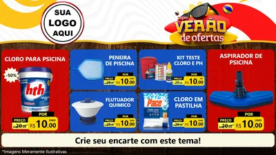 Modelo de TV para TV Horizontal com o tema Super Verão de Ofertas para Produtos para Piscina