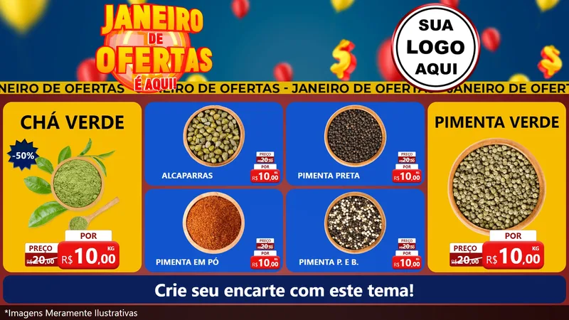 Modelo de TV para TV Horizontal com o tema Janeiro de Ofertas É Aqui! para Produtos Naturais