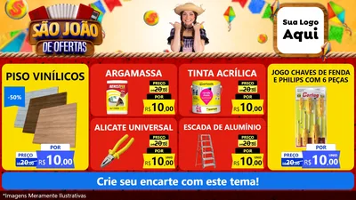 Modelo de TV para TV Horizontal com o tema São João de Ofertas para Material para Construção