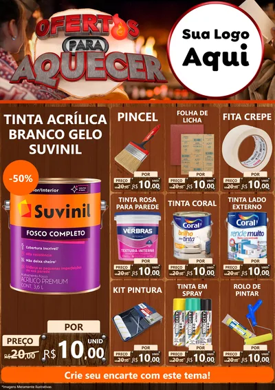 Modelo de Encarte para Encarte A4 Vertical com o tema Ofertas Para Aquecer para Tintas e Ferramentas
