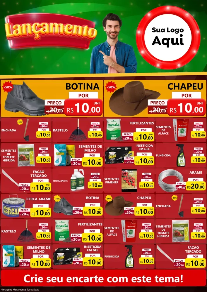 Modelo de Encarte para Encarte A4 Vertical com o tema Lançamento para Agropecuária