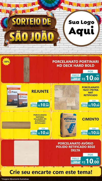 Modelo de TV para TV Vertical com o tema Sorteio de São João para Pisos e revestimentos
