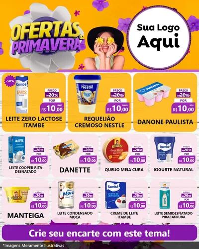 Modelo de Rede Social para Feed Instagram com o tema Ofertas Da Primavera para Frios e Laticínios