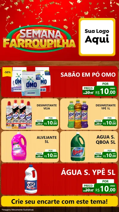Modelo de TV para TV Vertical com o tema Semana Farroupilha para Produtos de Limpeza