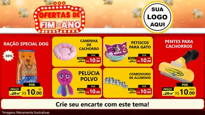 Modelo de TV para TV Horizontal com o tema Ofertas de Fim de Ano para Pet Shop