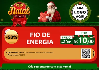 Modelo de Cartaz para Cartaz A4 Horizontal com o tema Natal Especial para Materiais Elétricos