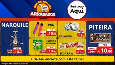 Modelo de TV para TV Horizontal com o tema Fim De Semana Arrasador para Tabacaria