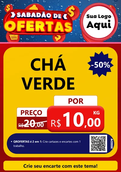 Modelo de Cartaz para Cartaz A4 Vertical com o tema Sabadão de Ofertas para Produtos Naturais