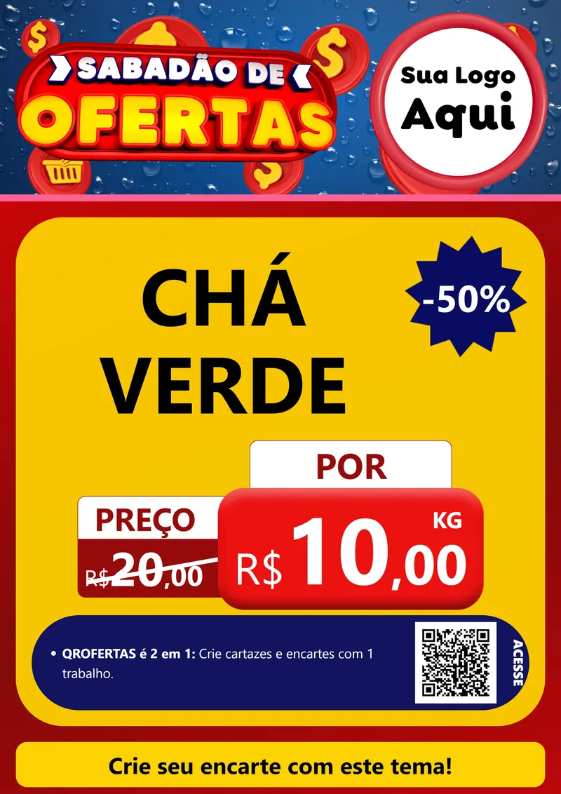 Modelo de Cartaz para Cartaz A4 Vertical com o tema Sabadão de Ofertas para Produtos Naturais
