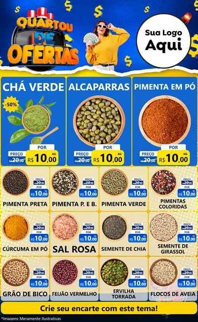 Modelo de Encarte para Encarte Grande com o tema Quartou de Ofertas para Produtos Naturais