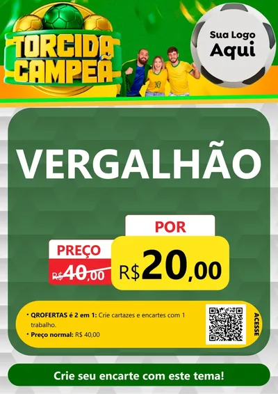 Modelo de Cartaz para Cartaz A4 Vertical com o tema Torcida Campeã - Copa para Ferragens