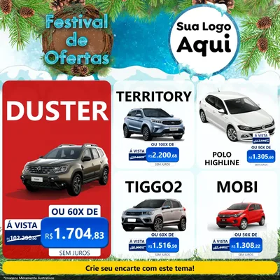 Modelo de Rede Social para Feed Facebook com o tema Festival de Ofertas - Inverno para Concessionaria de Carros