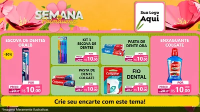 Modelo de TV para TV Horizontal com o tema Semana da Primavera para Higiene Pessoal