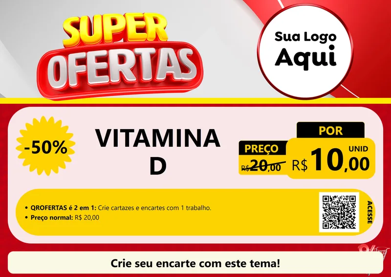 Modelo de Cartaz para Cartaz A4 Horizontal com o tema Super Ofertas para Farmácia
