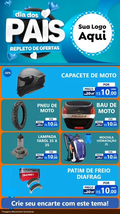 Modelo de TV para TV Vertical com o tema Dia Dos Pais Repleto de Ofertas para Moto peças