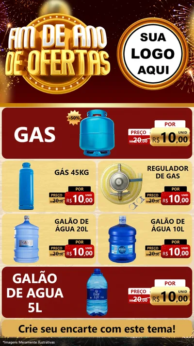 Modelo de TV para TV Vertical com o tema Fim de Ano de Ofertas para Água e gás