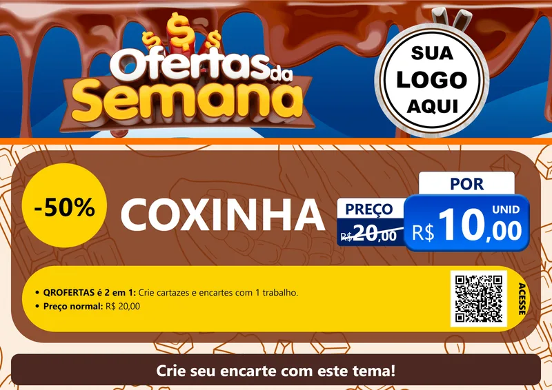 Modelo de Cartaz para Cartaz A4 Horizontal com o tema Ofertas da Semana - Páscoa para Salgadaria