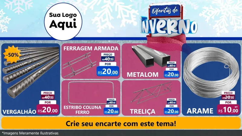 Modelo de TV para TV Horizontal com o tema Ofertas de Inverno para Ferragens
