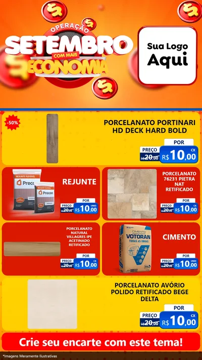 Modelo de TV para TV Vertical com o tema Operação Setembro Com Muita Economia para Pisos e revestimentos