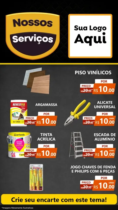 Modelo de TV para TV Vertical com o tema Nossos Serviços para Material para Construção