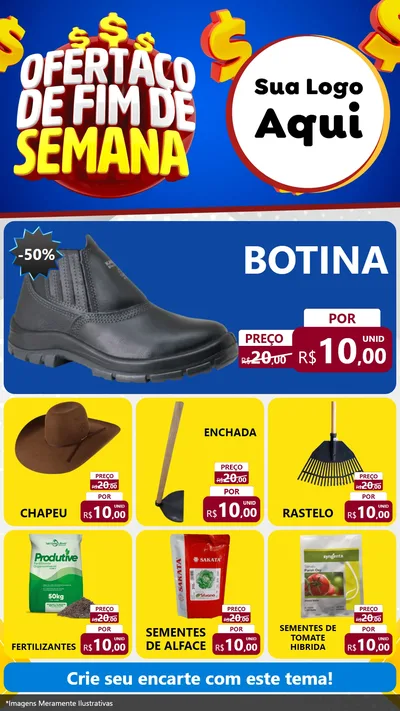 Modelo de Rede Social para Stories com o tema Ofertaço de Fim de Semana para Agropecuária