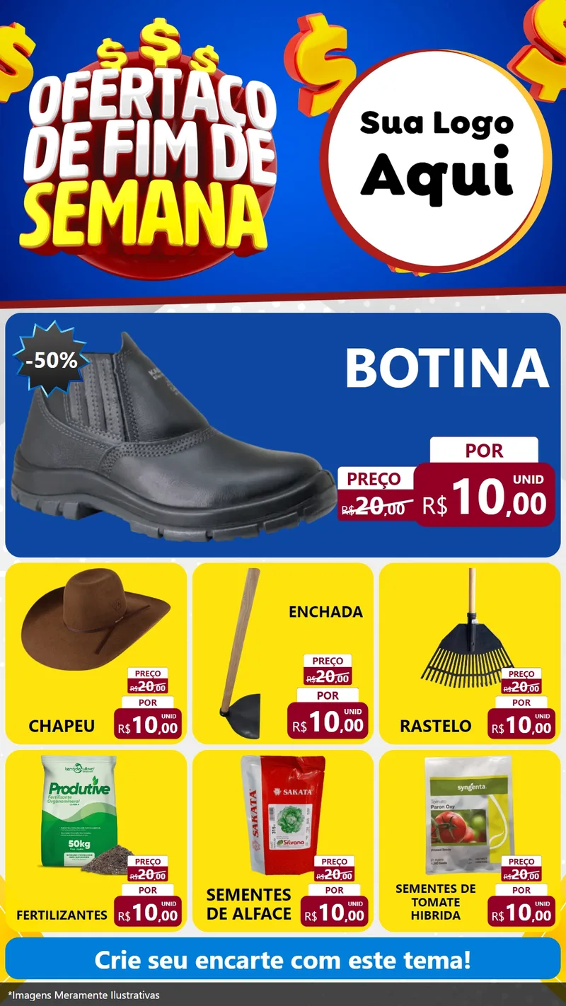 Modelo de Rede Social para Stories com o tema Ofertaço de Fim de Semana para Agropecuária