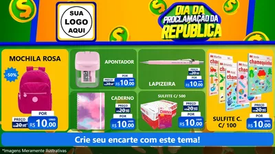 Modelo de TV para TV Horizontal com o tema Dia Da Proclamação da República para Papelaria