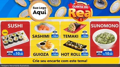 Modelo de TV para TV Horizontal com o tema Quinta do Real para Comida japonesa