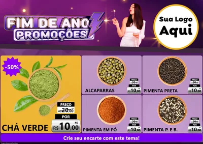Modelo de Encarte para Encarte A4 Horizontal com o tema Fim de Ano Promoções para Produtos Naturais