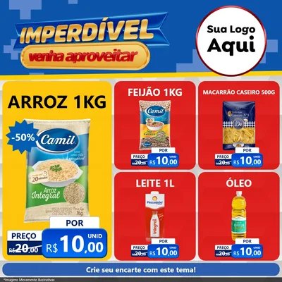 Modelo de Rede Social para Feed Facebook com o tema Imperdível para Supermercado