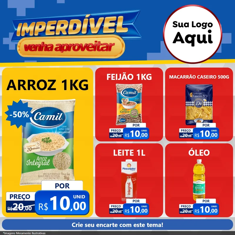 Modelo de Rede Social para Feed Facebook com o tema Imperdível para Supermercado