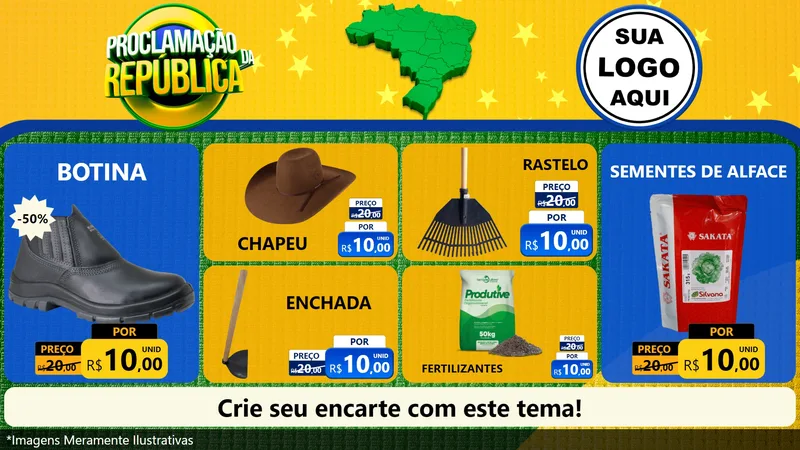 Modelo de TV para TV Horizontal com o tema Proclamação da República para Agropecuária