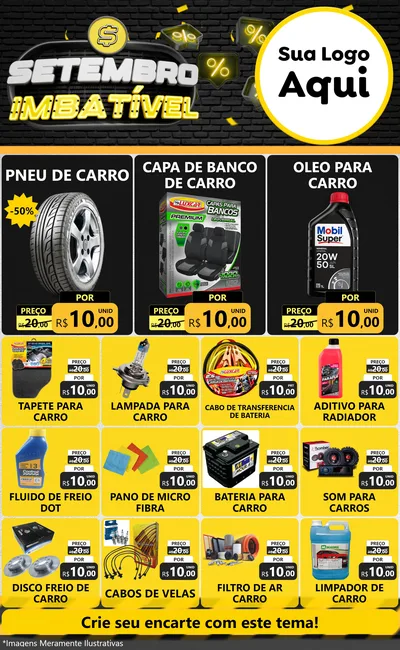 Modelo de Encarte para Encarte Grande com o tema Setembro Imbatível para Auto peças