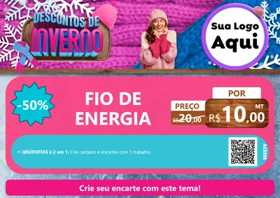 Modelo de Cartaz para Cartaz A4 Horizontal com o tema Descontos de Inverno para Materiais Elétricos