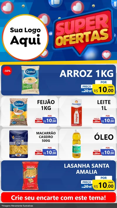 Modelo de TV para TV Vertical com o tema Super Ofertas para Supermercado
