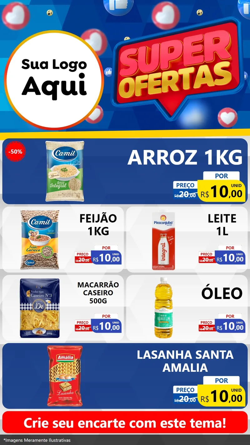 Modelo de TV para TV Vertical com o tema Super Ofertas para Supermercado