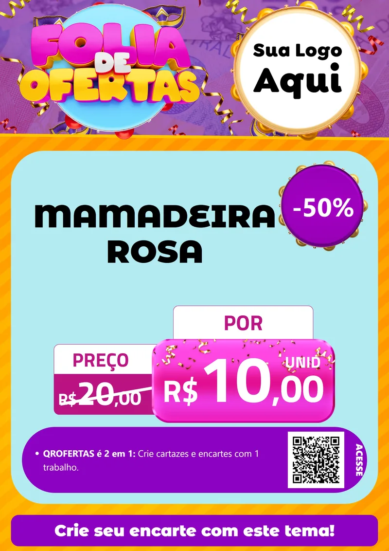 Modelo de Cartaz para Cartaz A4 Vertical com o tema Folia de Ofertas para Bebês
