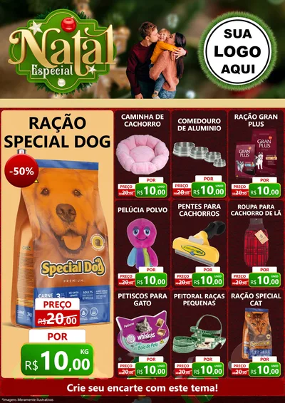 Modelo de Encarte para Encarte A4 Vertical com o tema Natal Especial para Pet Shop