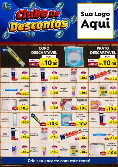 Modelo de Encarte para Encarte A4 Vertical com o tema Clube de Descontos para Embalagens