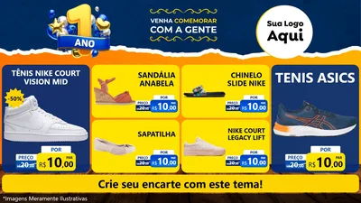 Modelo de TV para TV Horizontal com o tema Um Ano de Aniversário para Calçados