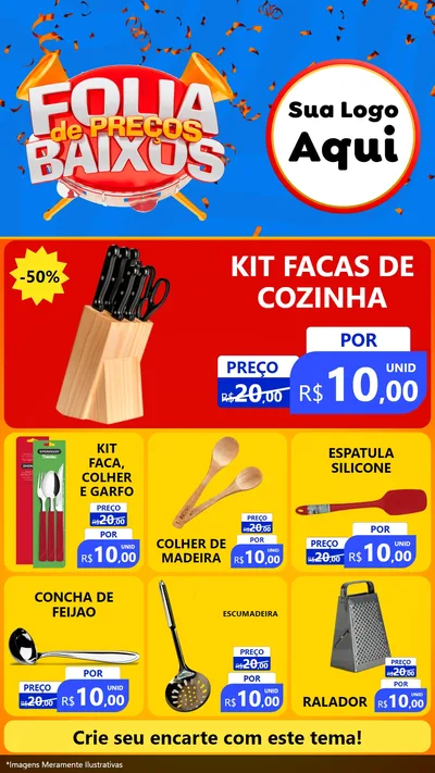 Modelo de Rede Social para Stories com o tema Folia de Preços Baixos para Utilidades Domésticas